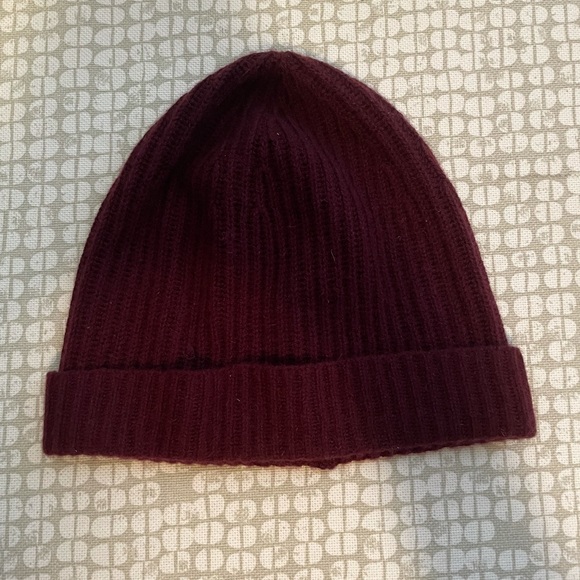 J. Crew Burgundy Cashmere Beanie